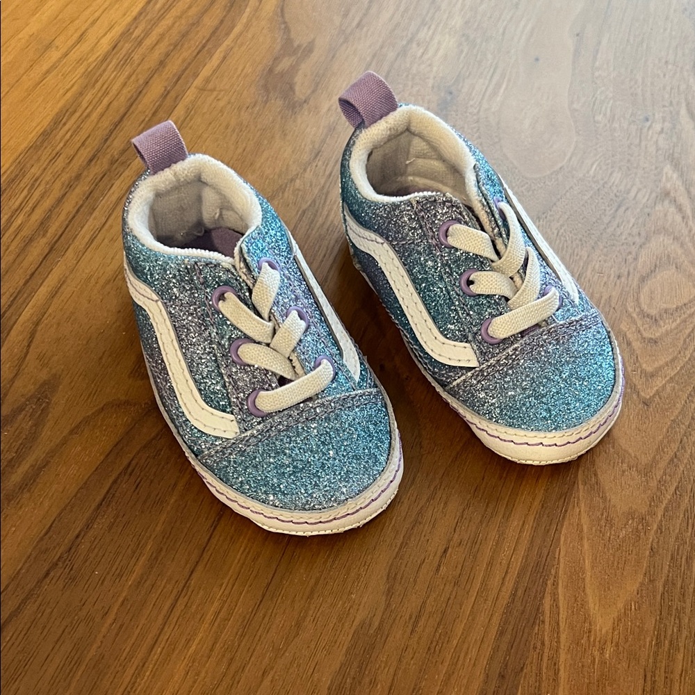Vans Crib shoes, Sparkly Blue & Purple, infant size 3